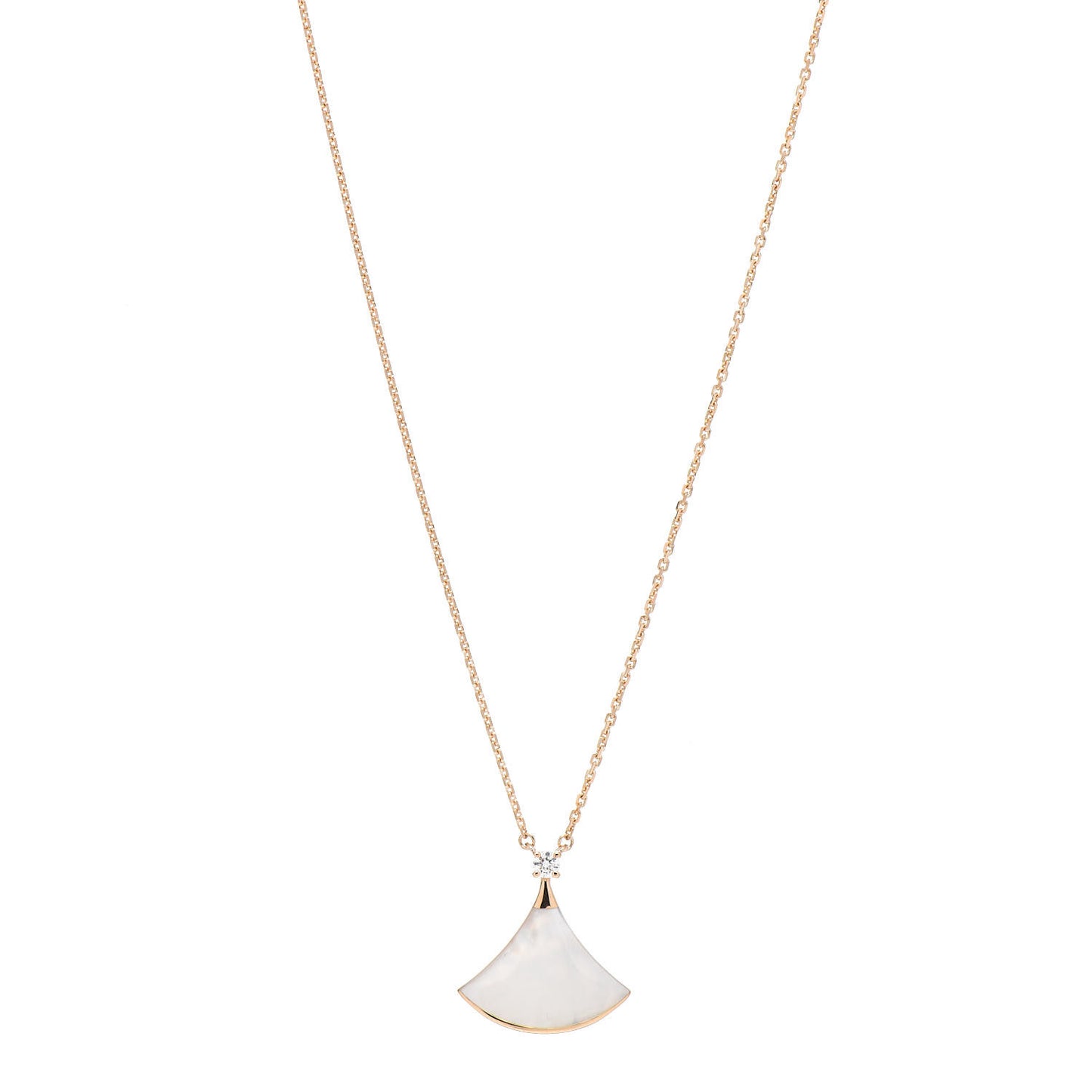 18K Rose Gold Diamond Mother of Pearl Divas' Dream Pendant Necklace