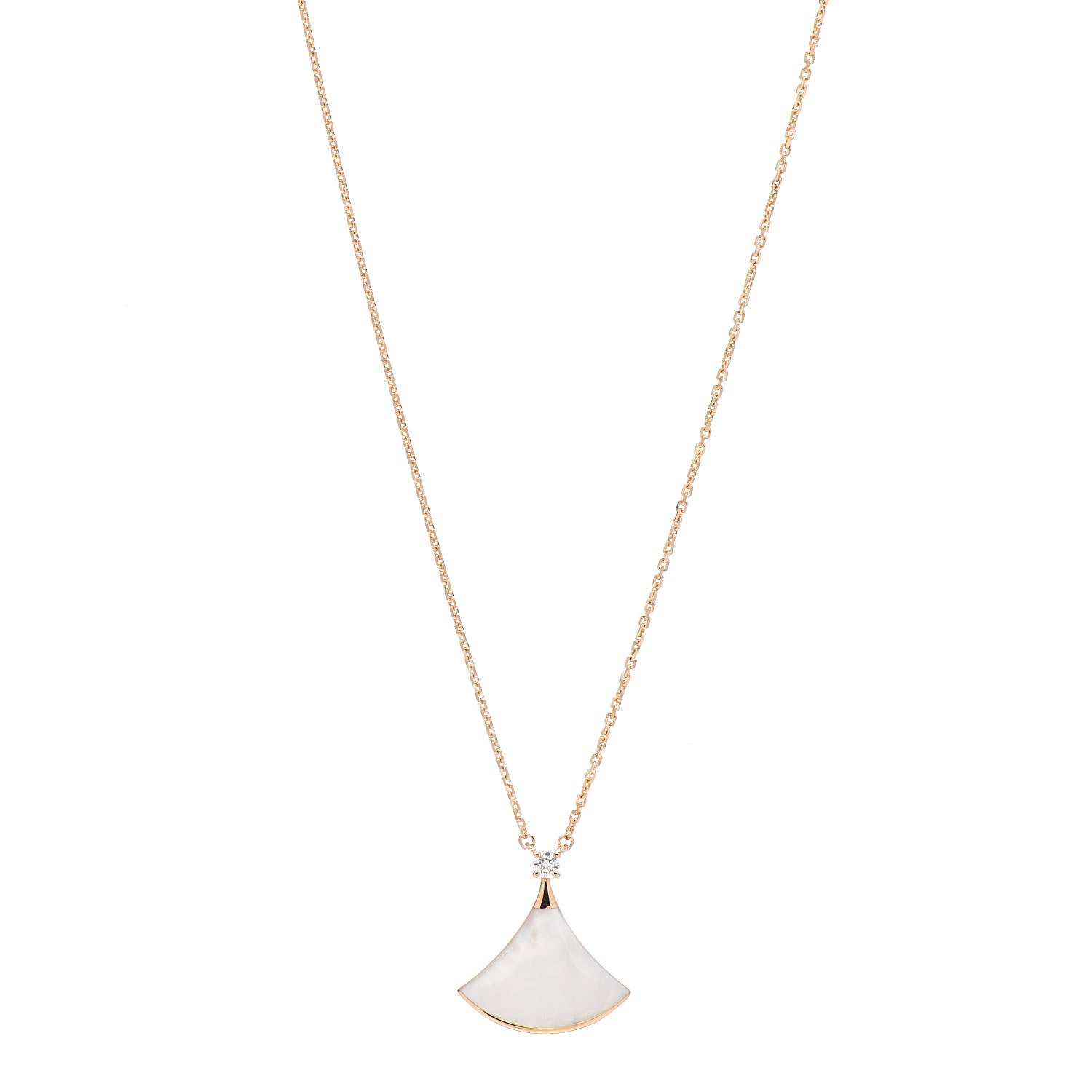 Bulgari 18K Rose Gold Diamond Mother of Pearl Divas' Dream Pendant Necklace 1 of 5