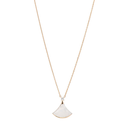 Bulgari 18K Rose Gold Diamond Mother of Pearl Divas' Dream Pendant Necklace 1 of 5