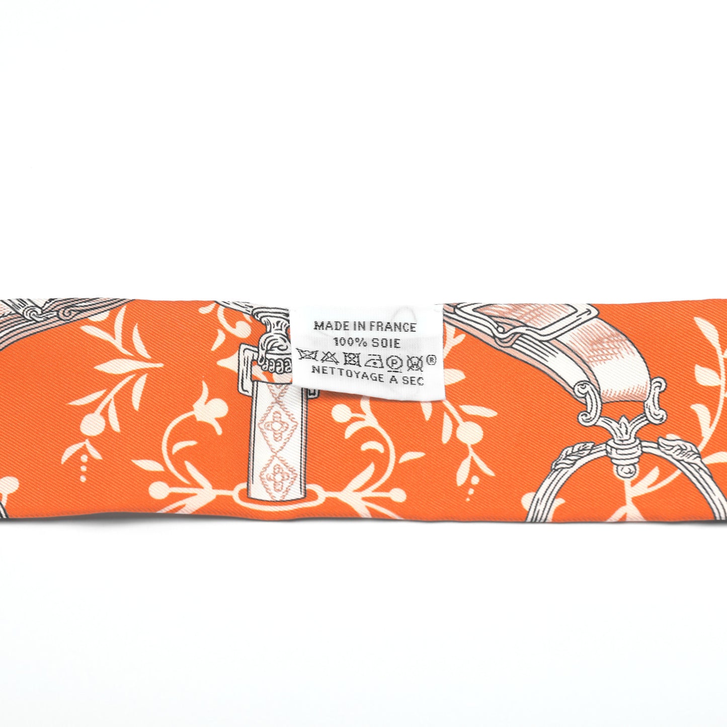 Silk Etriers Remix Twilly Orange Creme Beige