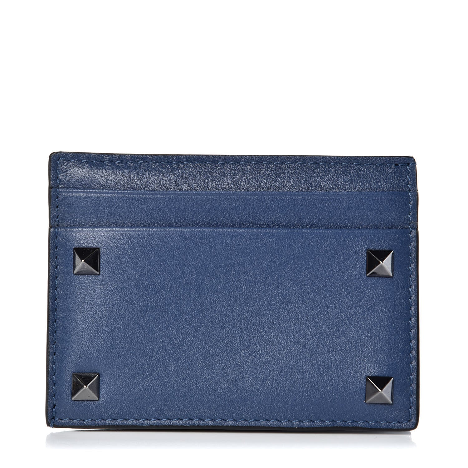 Valentino Garavani Vitello Rockstud Card Holder Indigo 1 of 7