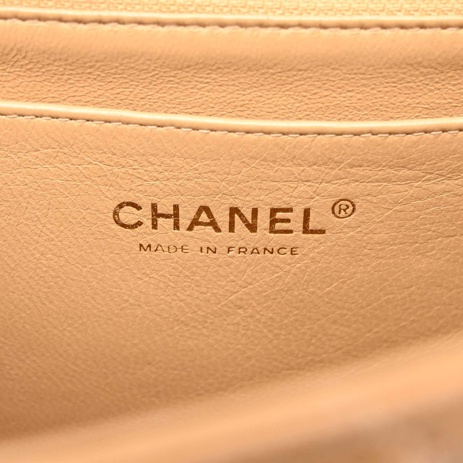 Chanel Caviar Quilted XL Jumbo Single Flap Beige 7 of 10