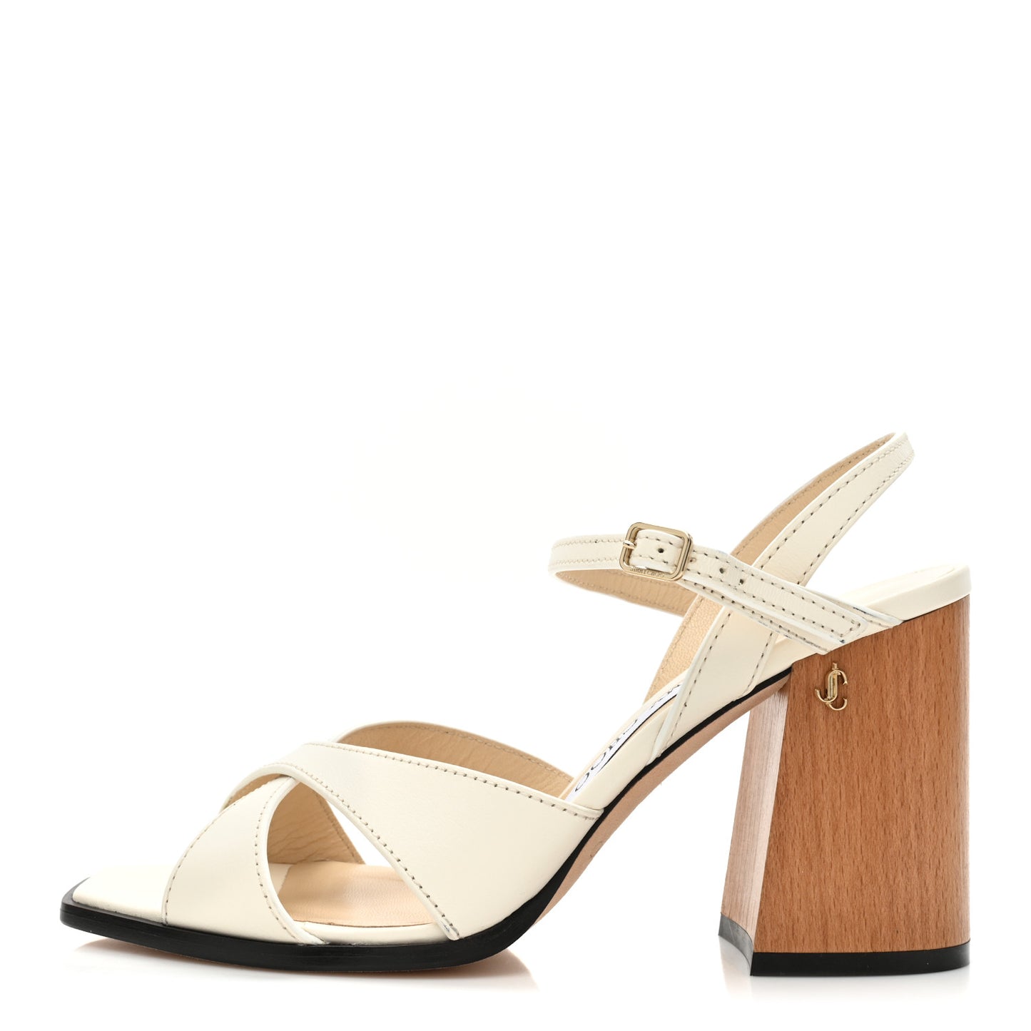 Calfskin Joya 85mm Sandals 37 Ivory
