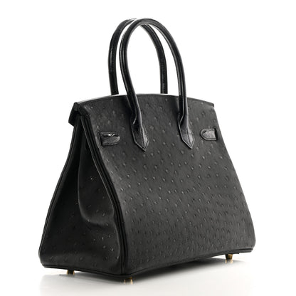 Hermes Ostrich Shiny Alligator Birkin Touch 30 Black 3 of 13
