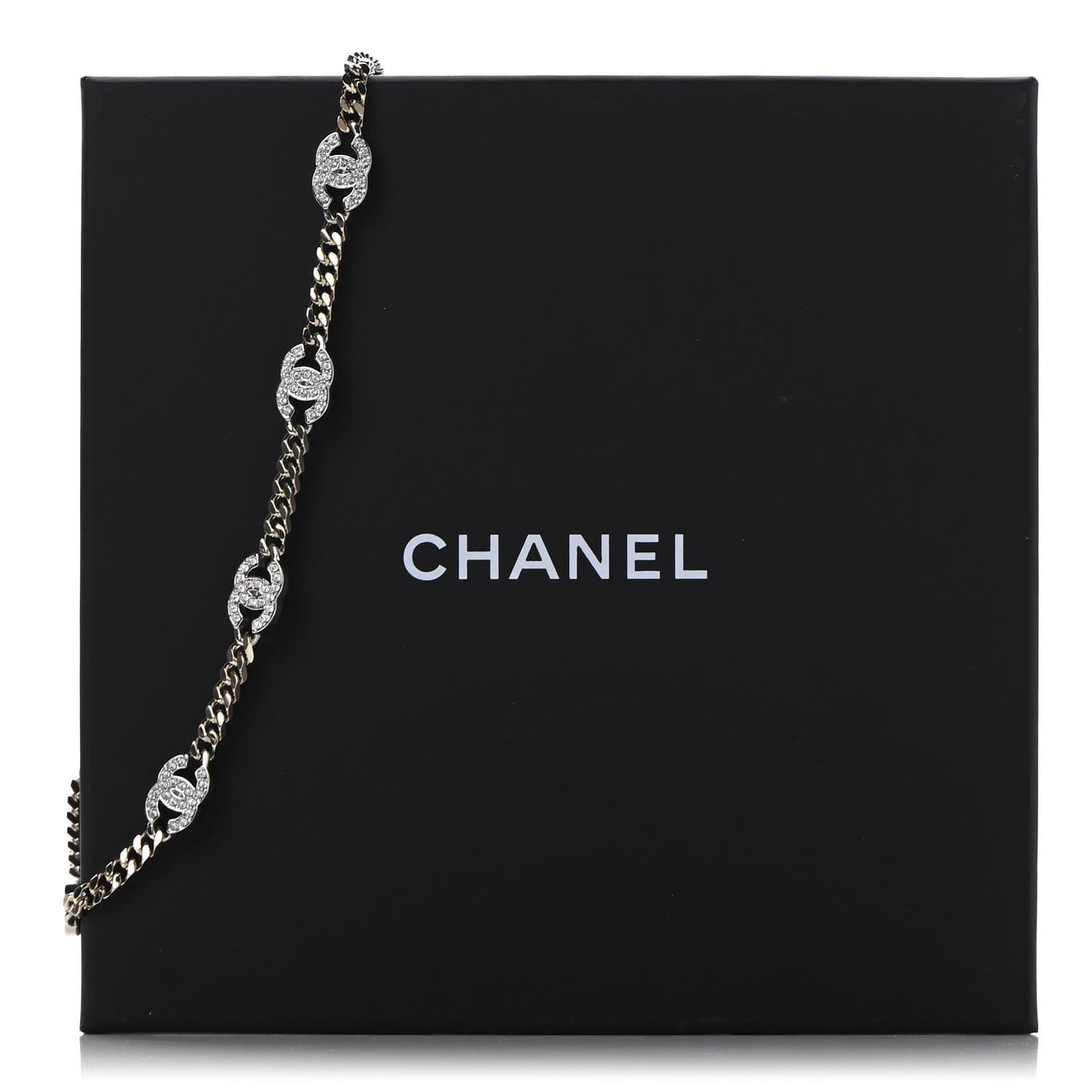 Crystal Chain CC Choker Gold Silver