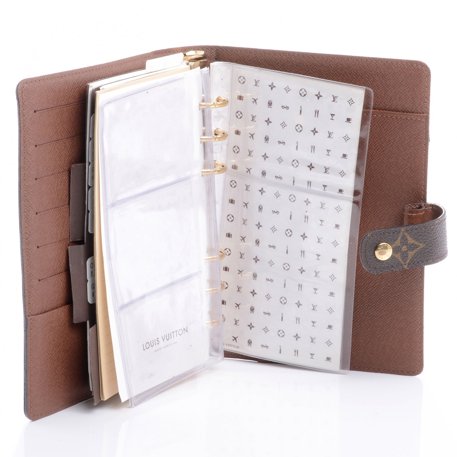 Louis Vuitton Monogram Agenda Medium Ring 7 of 9