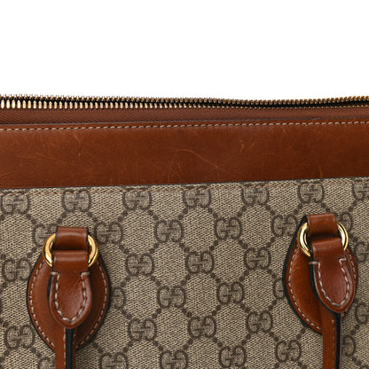 Gucci GG Supreme Monogram Small Zip Top Tote Beige Tuscany 12 of 13