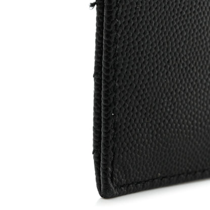 Saint Laurent Grain De Poudre Chevron Monogram Large Bill Pouch Black 8 of 8