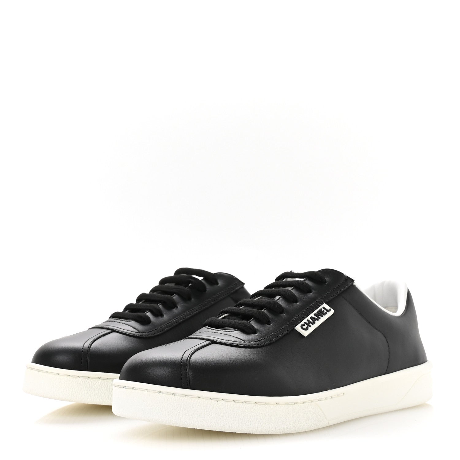 Chanel Calfskin CC Womens Sneakers 40.5 Black 4 of 9