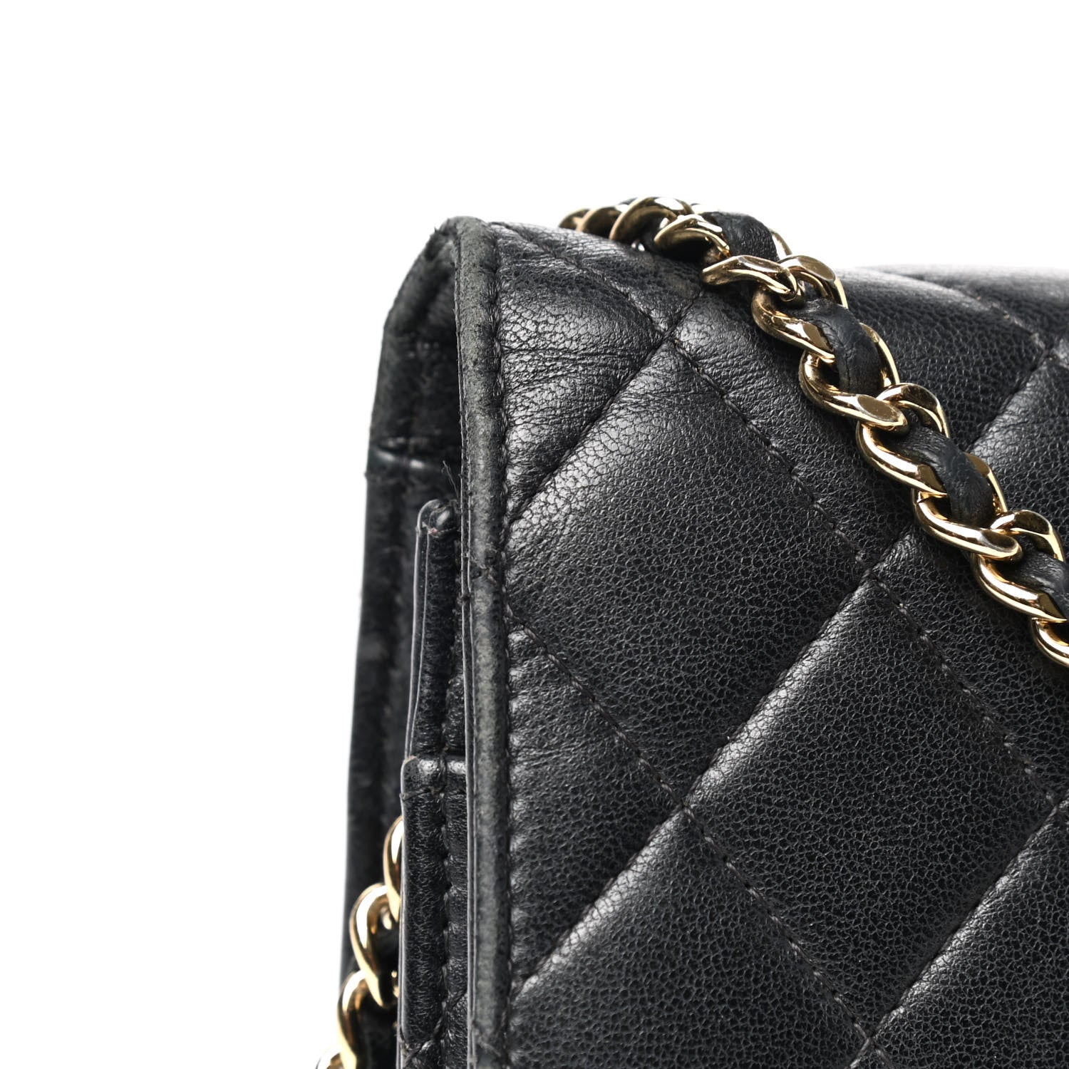 Chanel Lambskin Quilted Wallet On Chain WOC Black 7 of 15