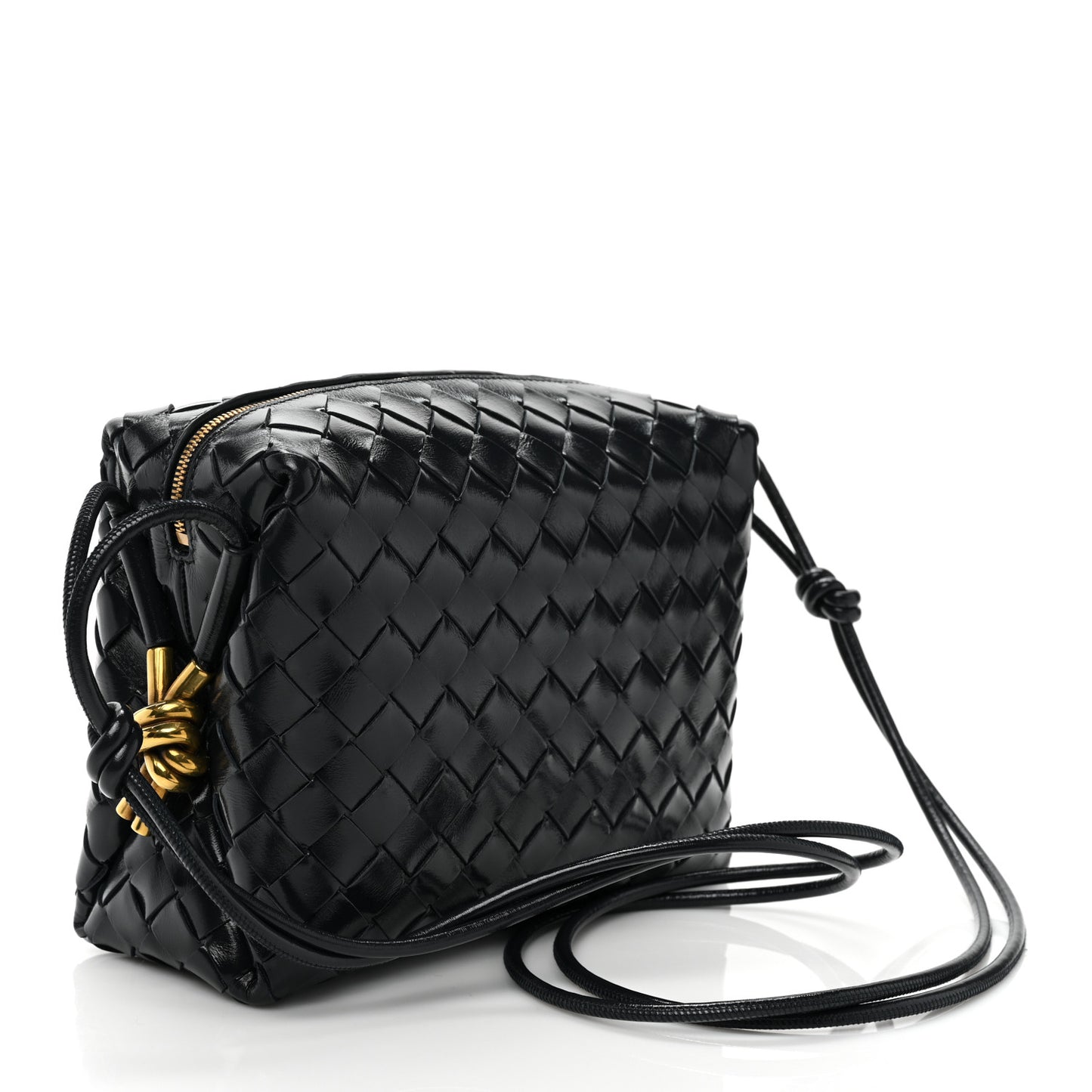 Polished Nappa Intrecciato Knot Small Loop Crossbody Bag Space