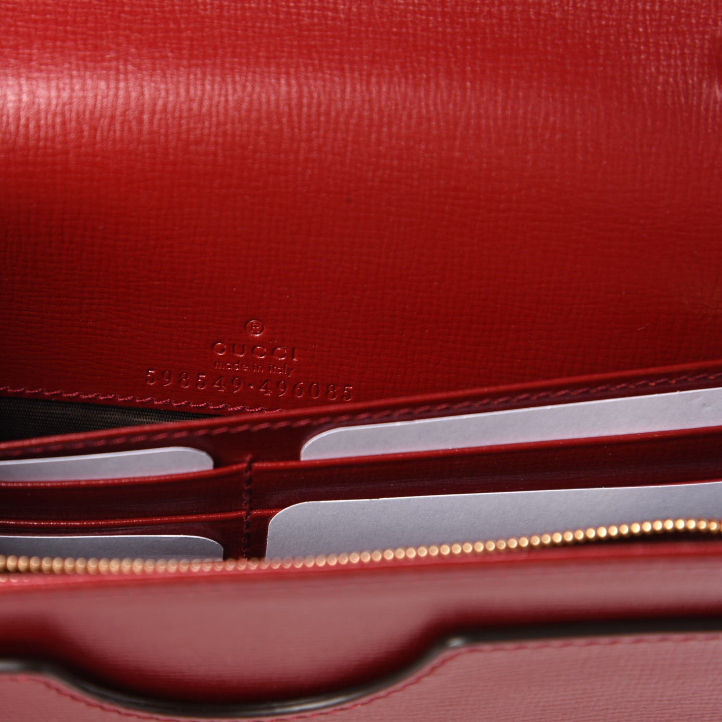 Azalea Calfskin Marina Chain Wallet New Cherry Red