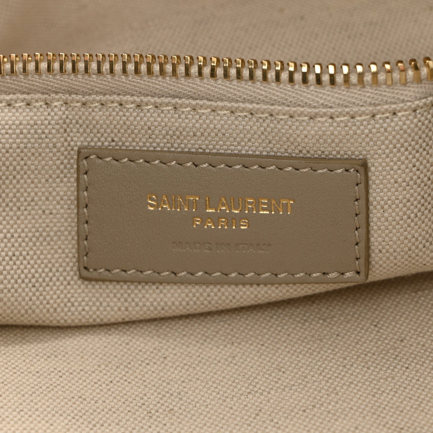Saint Laurent Linen Calfskin Rive Gauche Tote Beige Sea Salt 6 of 10