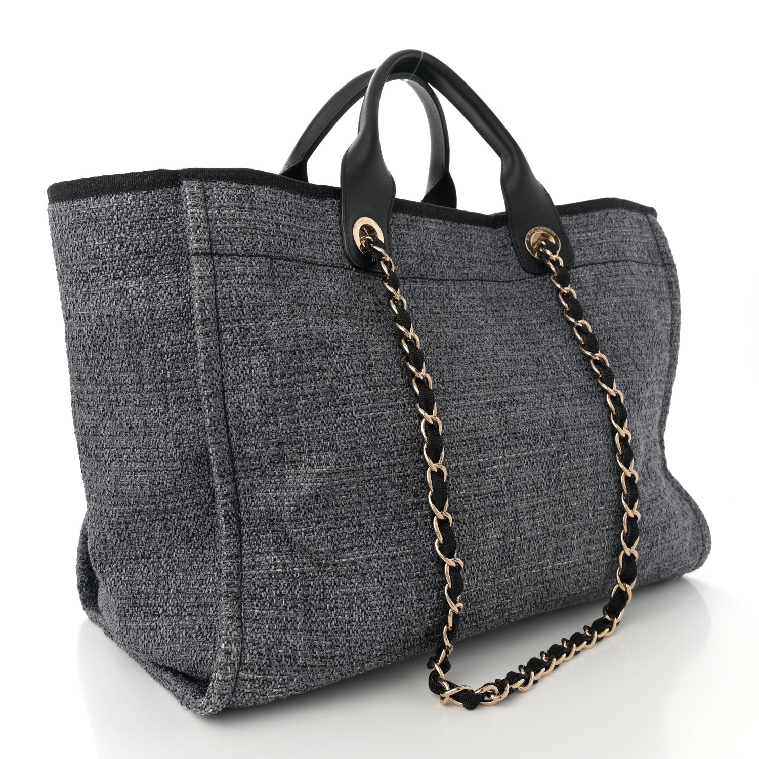 Chanel Lurex Boucle Medium Deauville Tote Black 3 of 10