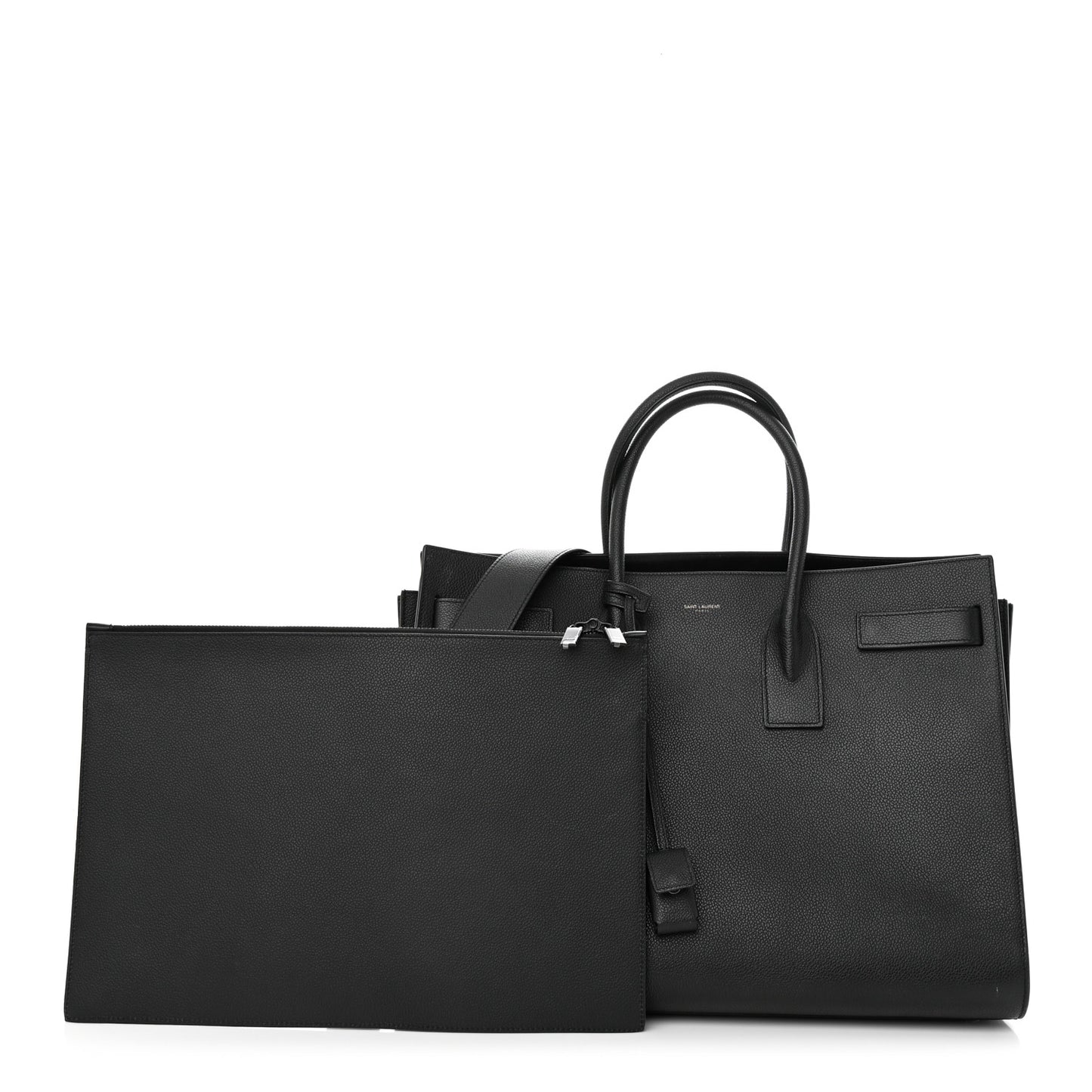 Grained Calfskin Large Sac De Jour Carryall Black