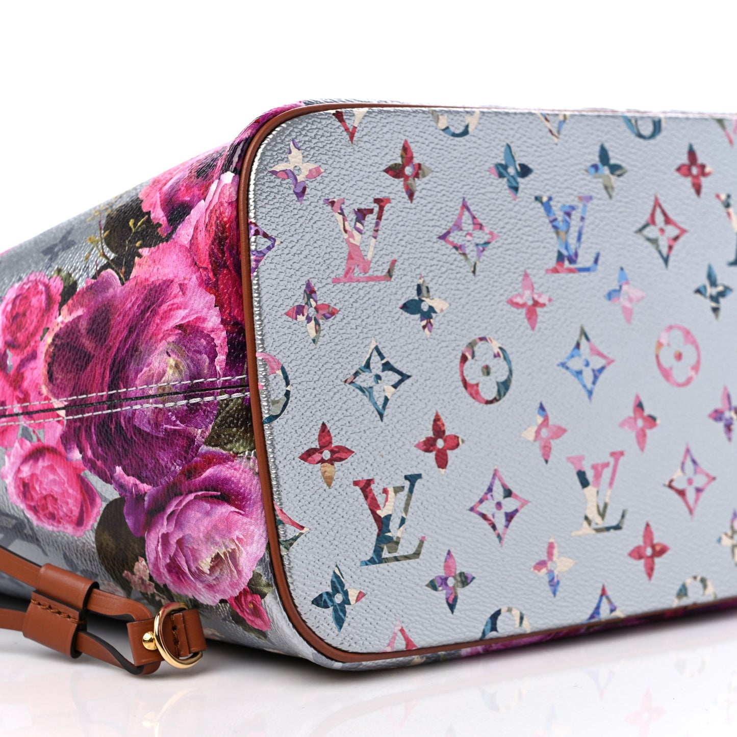 Metallic Monogram LV Garden Neverfull MM Silver