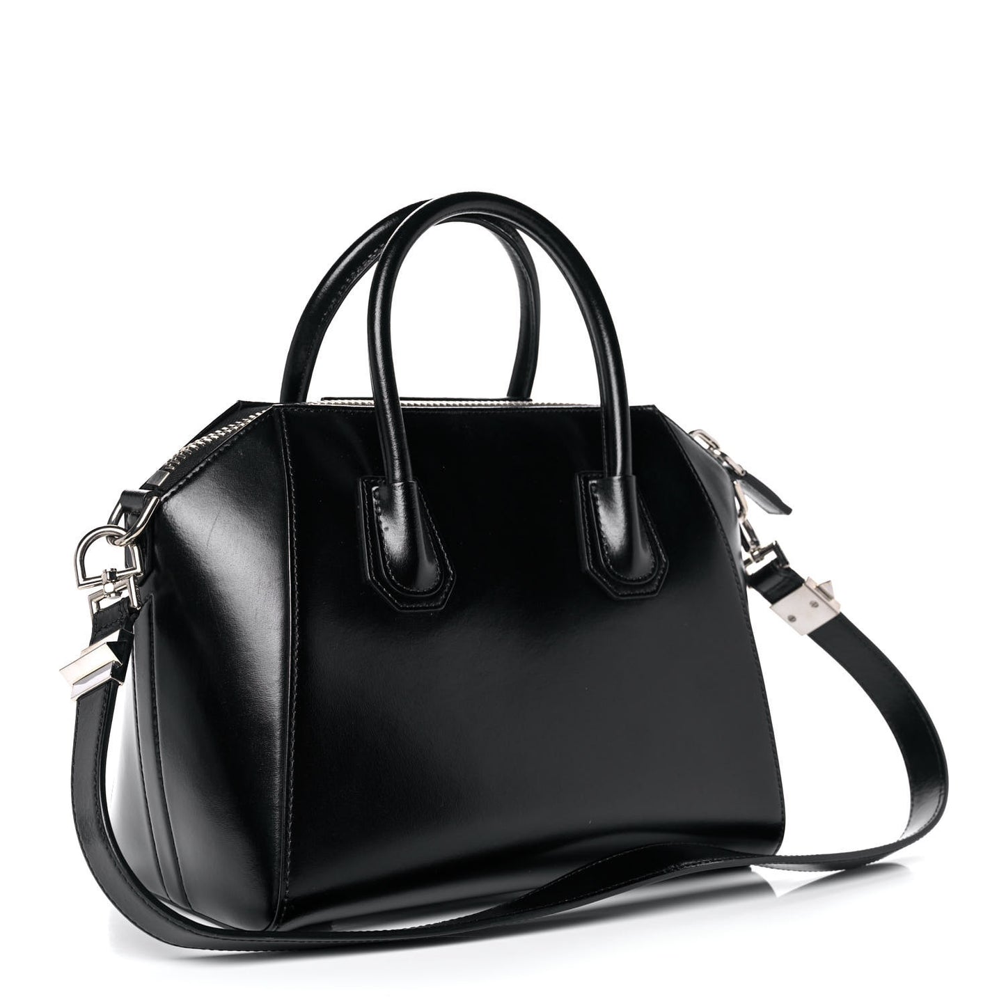 Shiny Lord Calfskin Small Antigona Black