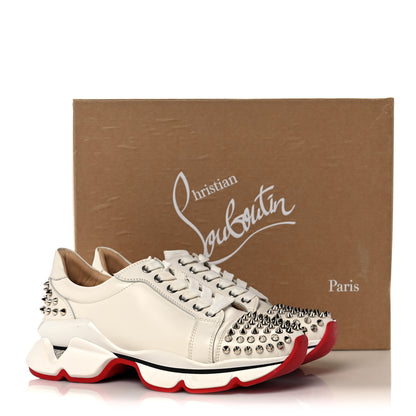 Christian Louboutin Calfskin Spike VRS 2018 Sneakers 37.5 Snow Silver 12 of 12