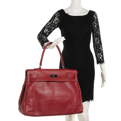 Hermes Veau Sikkim Kelly Relax 50 Rouge H 2 of 21