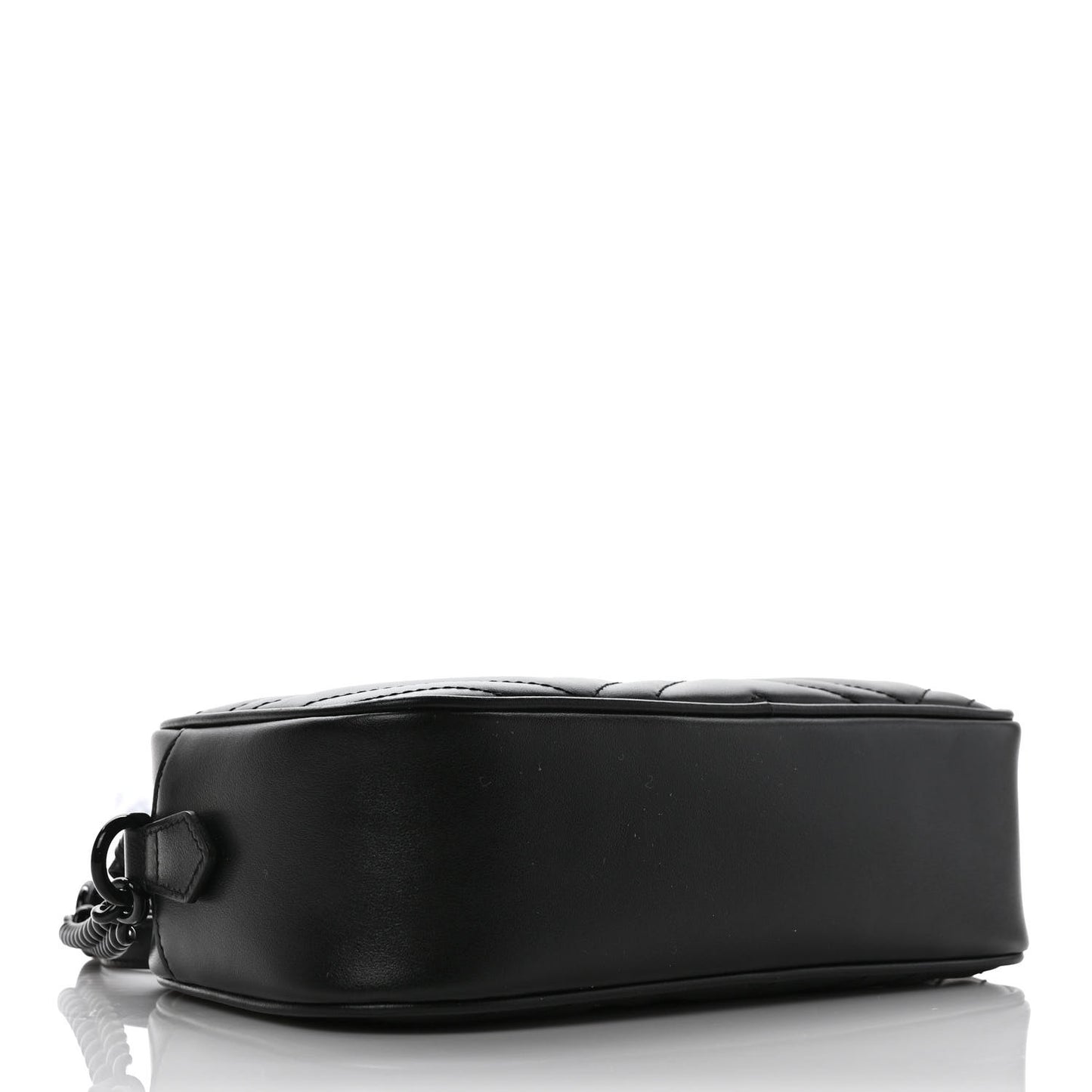 Calfskin Matelasse Monochrome Small GG Marmont Chain Shoulder Bag Black