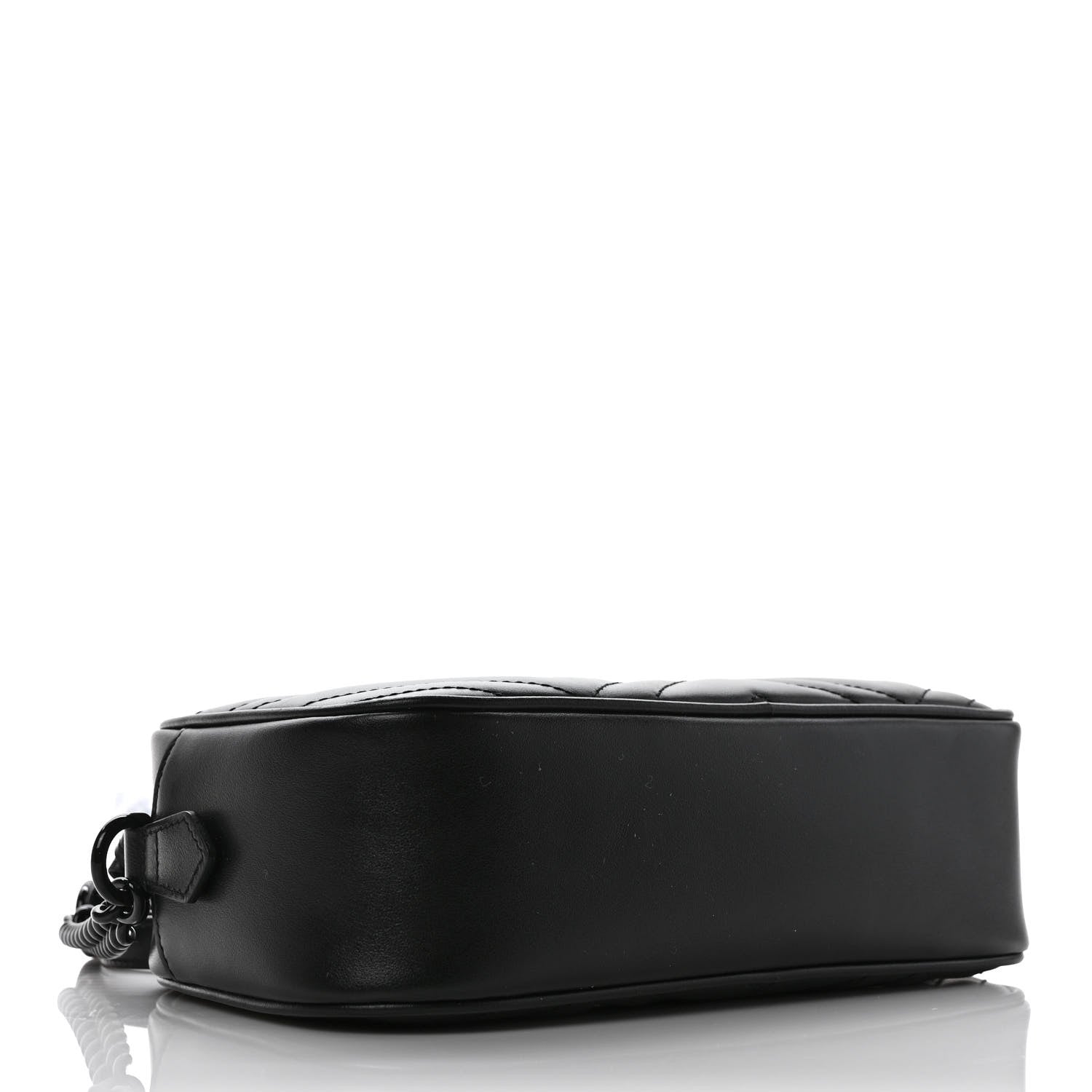 Gucci Calfskin Matelasse Monochrome Small GG Marmont Chain Shoulder Bag Black 5 of 9