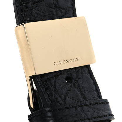 Givenchy Calfskin Crocodile Embossed Small HDG Hobo Bag Black 5 of 8