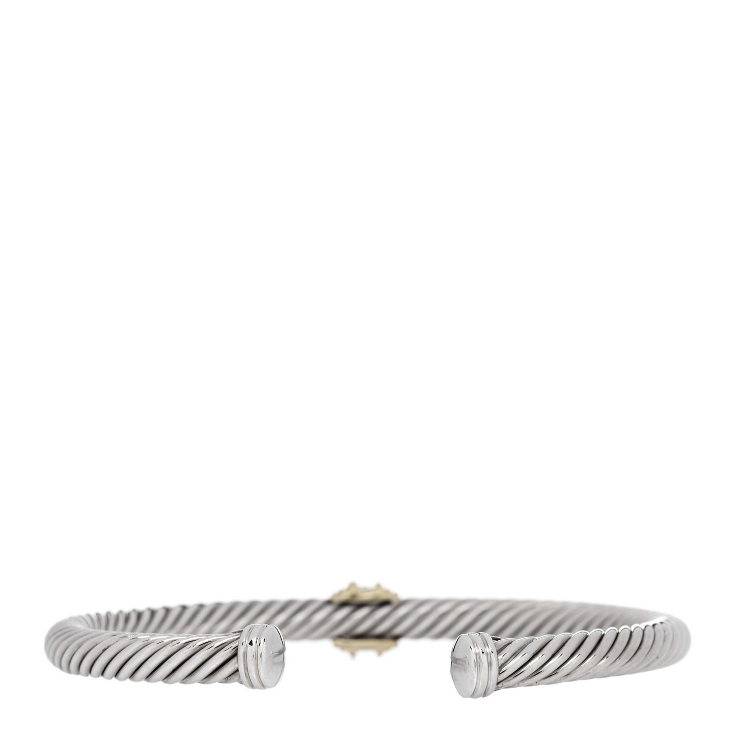 Sterling Silver 14K Yellow Gold Blue Sapphire 5mm Cable Classics Single Station Bracelet