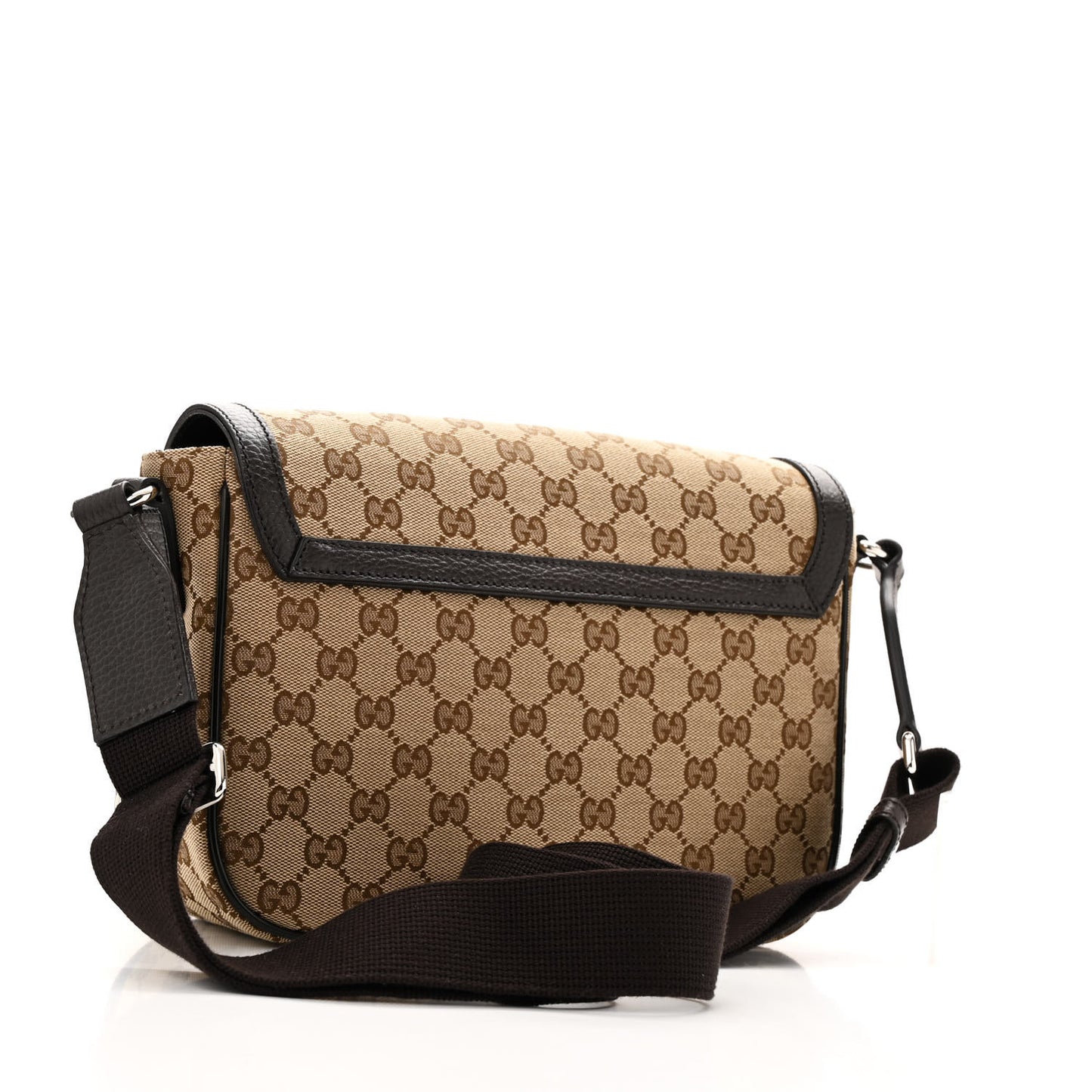 Monogram Flap Messenger Bag Beige Dark Brown