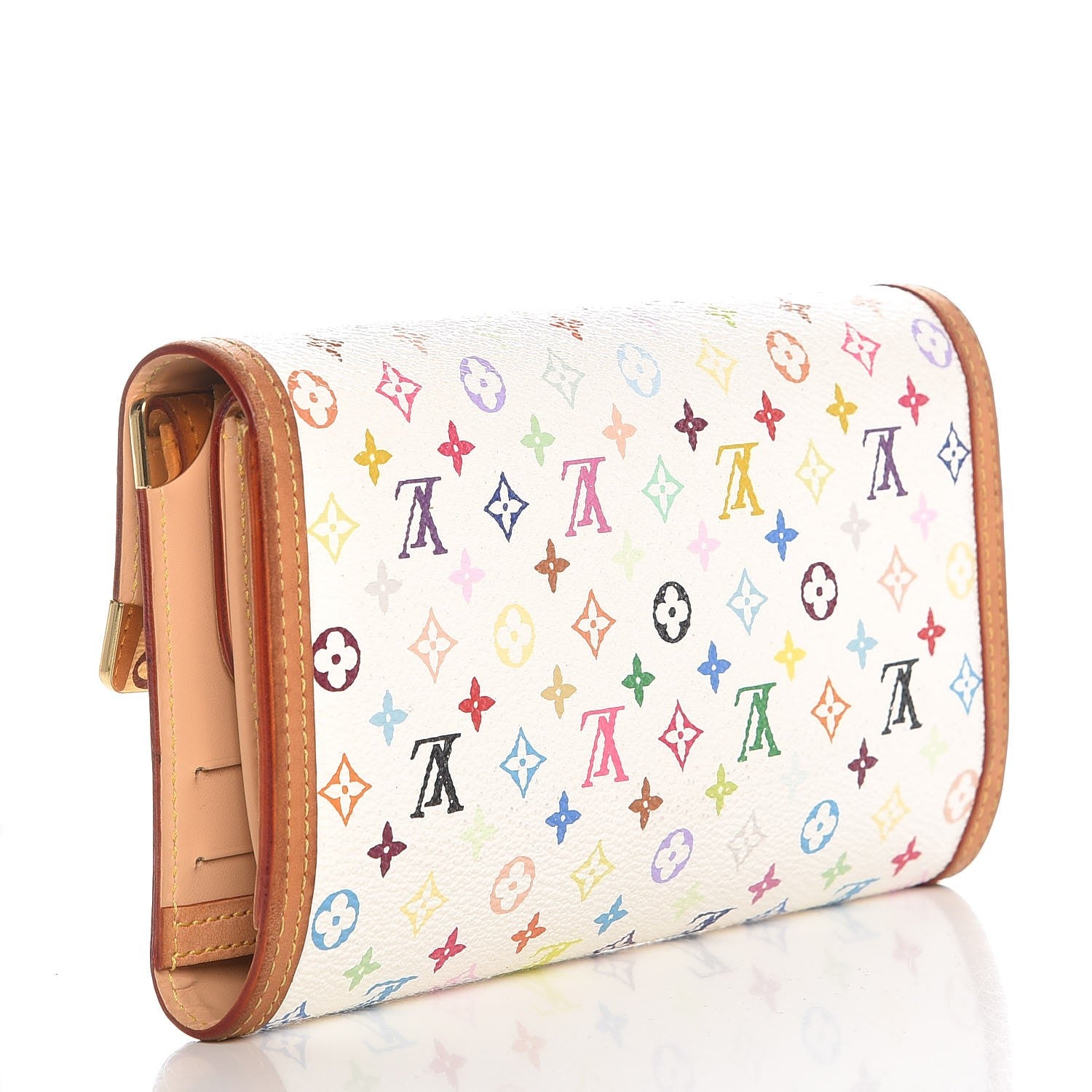 Louis Vuitton Monogram Multicolor Porte Tresor International Wallet White 3 of 13