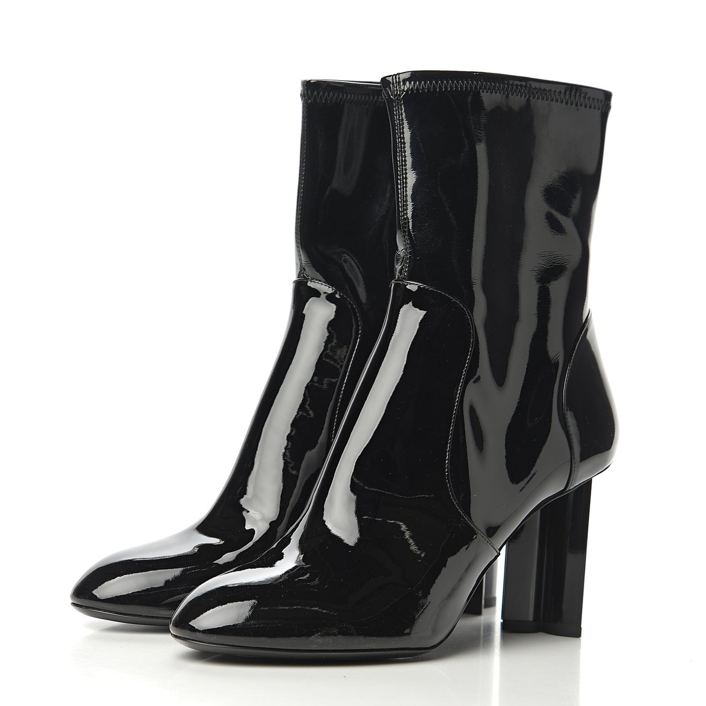 Patent Silhouette Ankle Boots 41.5 Black