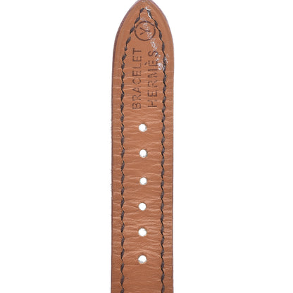 Hermes Sterling Silver Courchevel 20mm Kelly Cadena Quartz Watch Chocolate 9 of 12