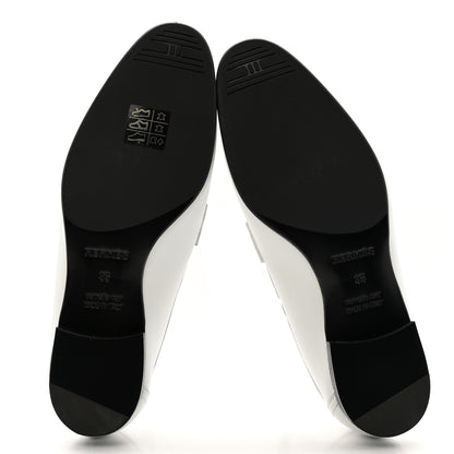 Hermes Calfskin Womens Royal Loafers 35 White 6 of 10
