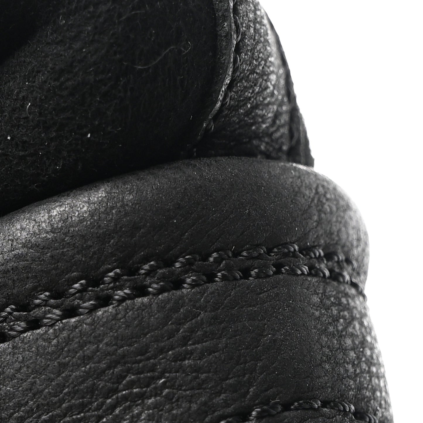 Goatskin Suede Shearling CC Short Boots 38 Black