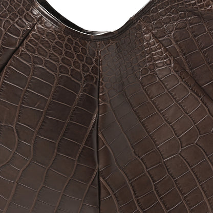 Saint Laurent Alligator Buffalo Horn Mombasa Hobo Brown 6 of 8