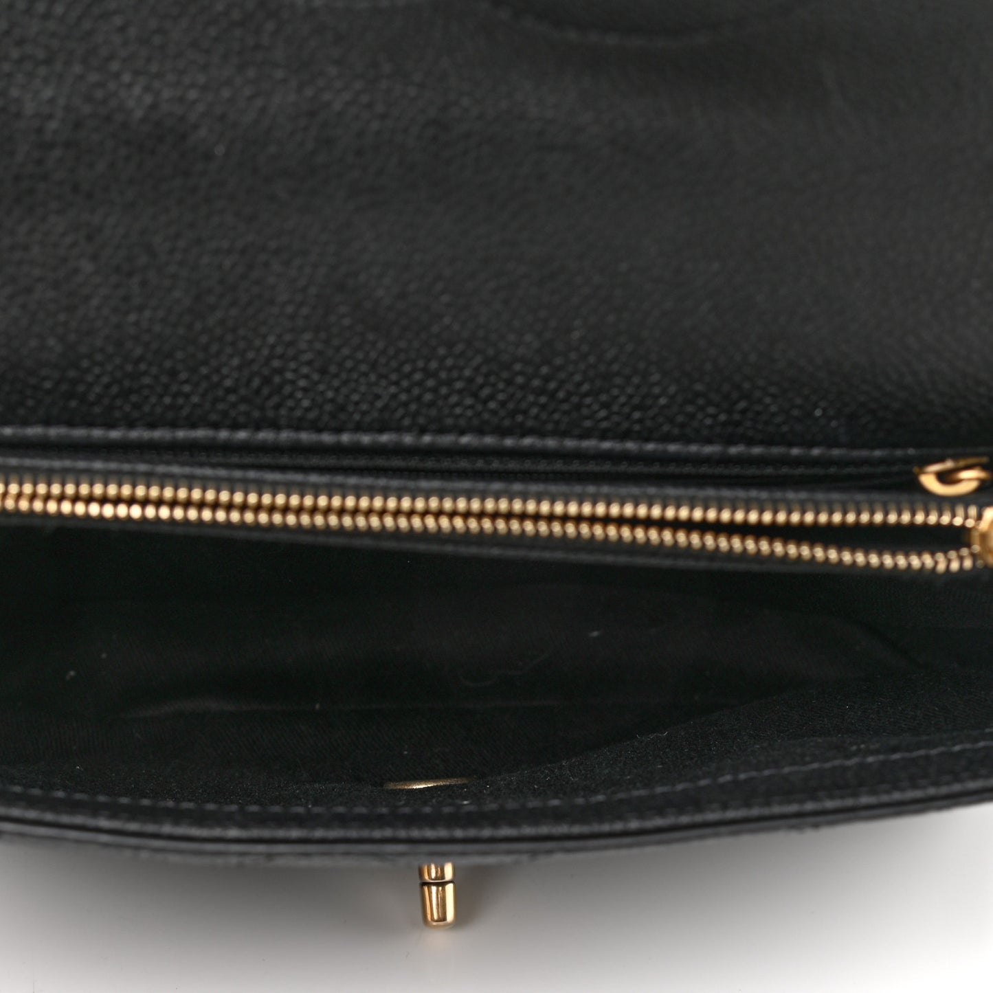 Caviar Diamond Stitched Small Top Handle Flap Black
