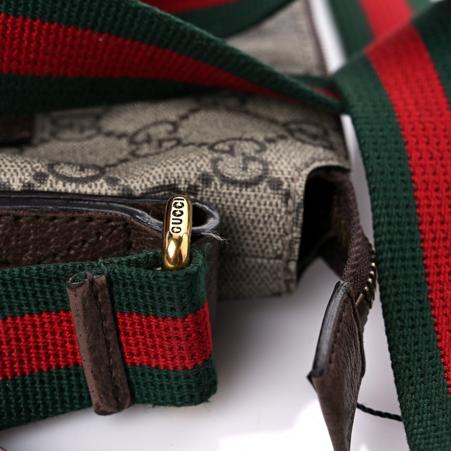 Gucci Soft GG Supreme Monogram Courrier Web Medium Flat Messenger Bag Beige New Acero Multicolor 25 of 25