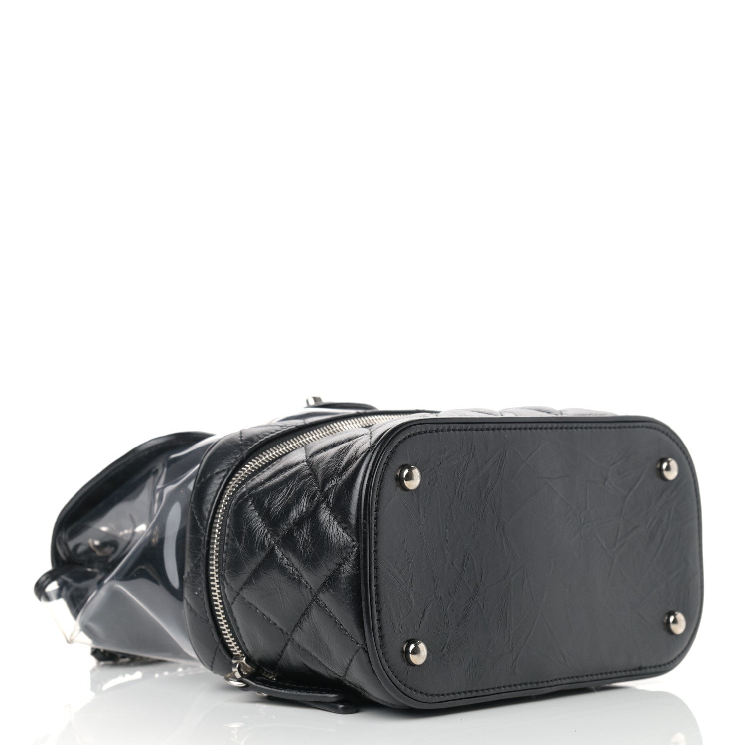 Chanel Crumpled Calfskin PVC Quilted Flap Black 4 of 11