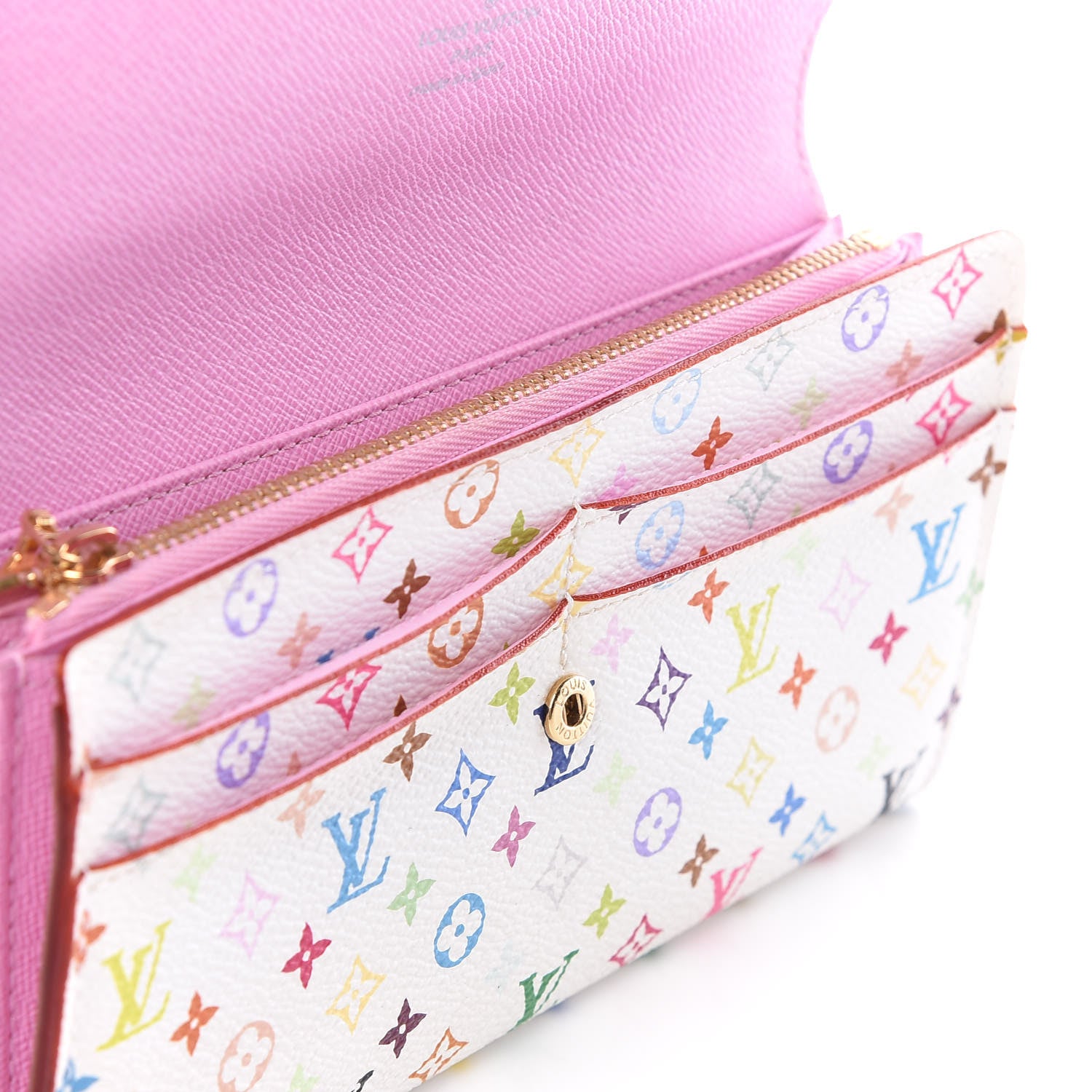 Louis Vuitton Monogram Multicolor Sarah Wallet White Litchi 8 of 8