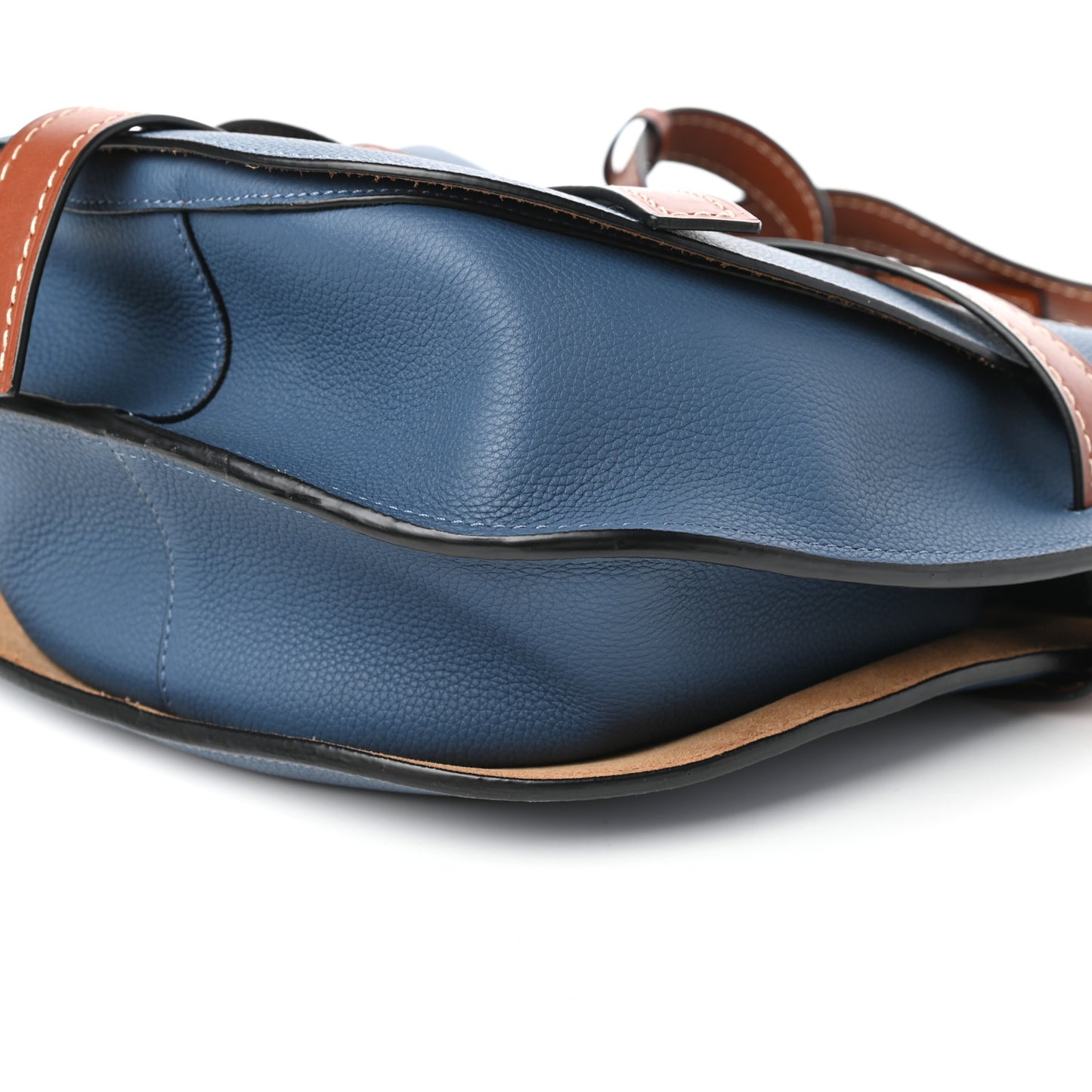 Grained Calfskin Small Gate Crossbody Bag Varsity Pecan