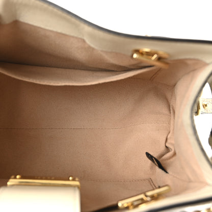 Gucci GG Supreme Monogram Moon Calfskin Small Padlock Tote Beige Ebony Mystic White 5 of 10