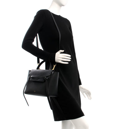 Celine Grained Calfskin Micro Belt Bag Black 2 of 9