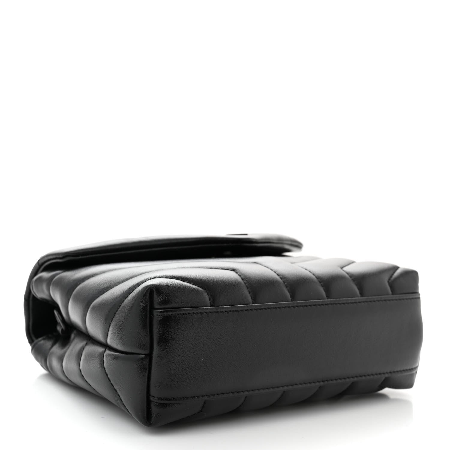 Saint Laurent Calfskin Y Quilted Monogram Monochrome Toy Loulou Crossbody Bag Black 4 of 10