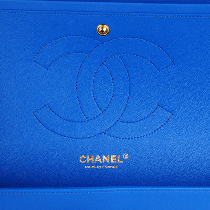 Chanel Lambskin Quilted Jumbo Double Flap Blue 7 of 8