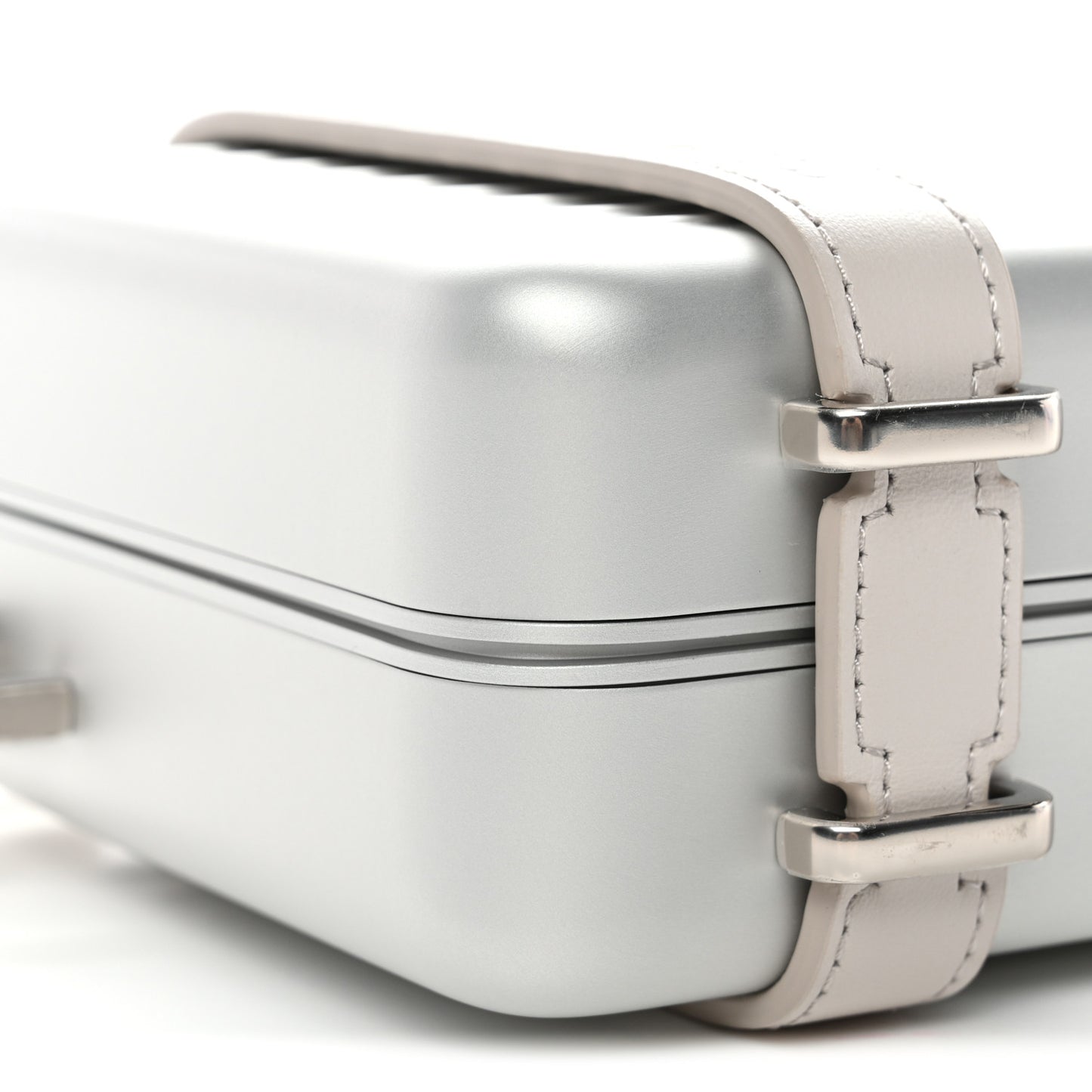 X RIMOWA Aluminum Personal Clutch On Strap Silver