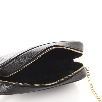 Saint Laurent Grain De Poudre Matelasse Monogram Mini Lou Camera Bag Black 5 of 10