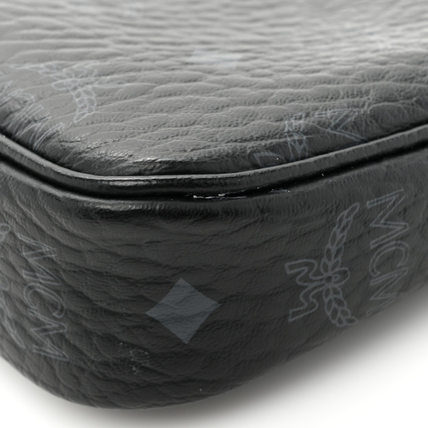 MCM Visetos Aren Essential Multi Pochette Black White Cognac 10 of 10