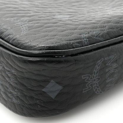 MCM Visetos Aren Essential Multi Pochette Black White Cognac 10 of 10