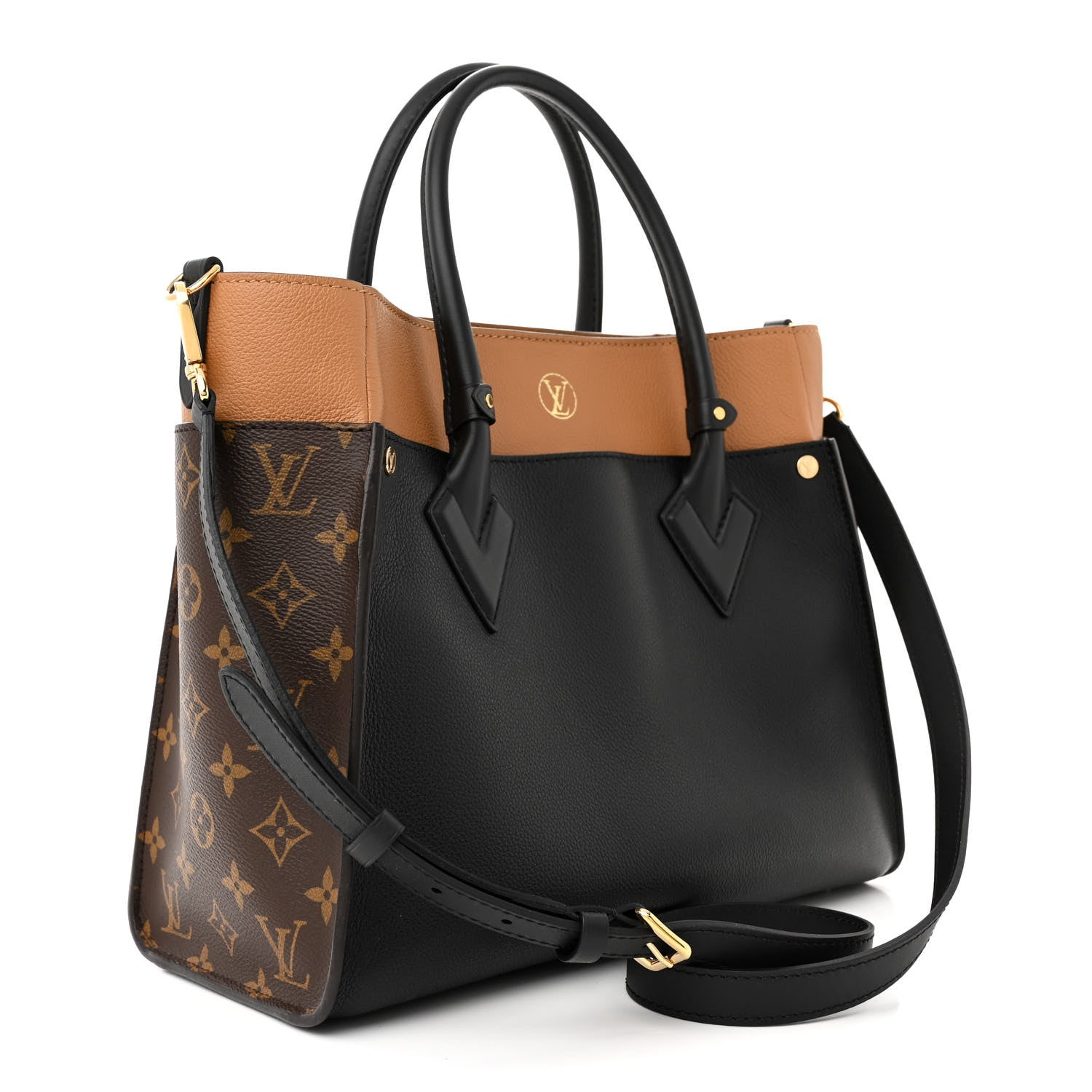 Louis Vuitton Calfskin Monogram On My Side Black 3 of 10