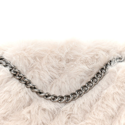 Balenciaga Faux Fur Medium Crush Chain Bag White 8 of 10