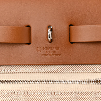 Hermes H Plume Canvas Vache Hunter Circuit 24 Herbag Zip Retourne 31 Fauve Ecru Beige 7 of 12